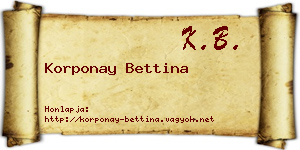 Korponay Bettina névjegykártya